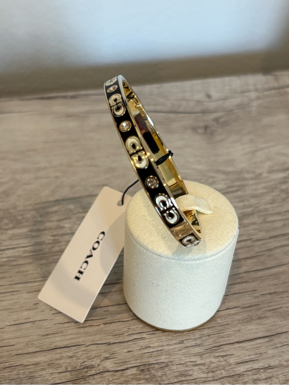 Coach Gold-tone Logo Bangle Bracelet - Picture 2 of 6